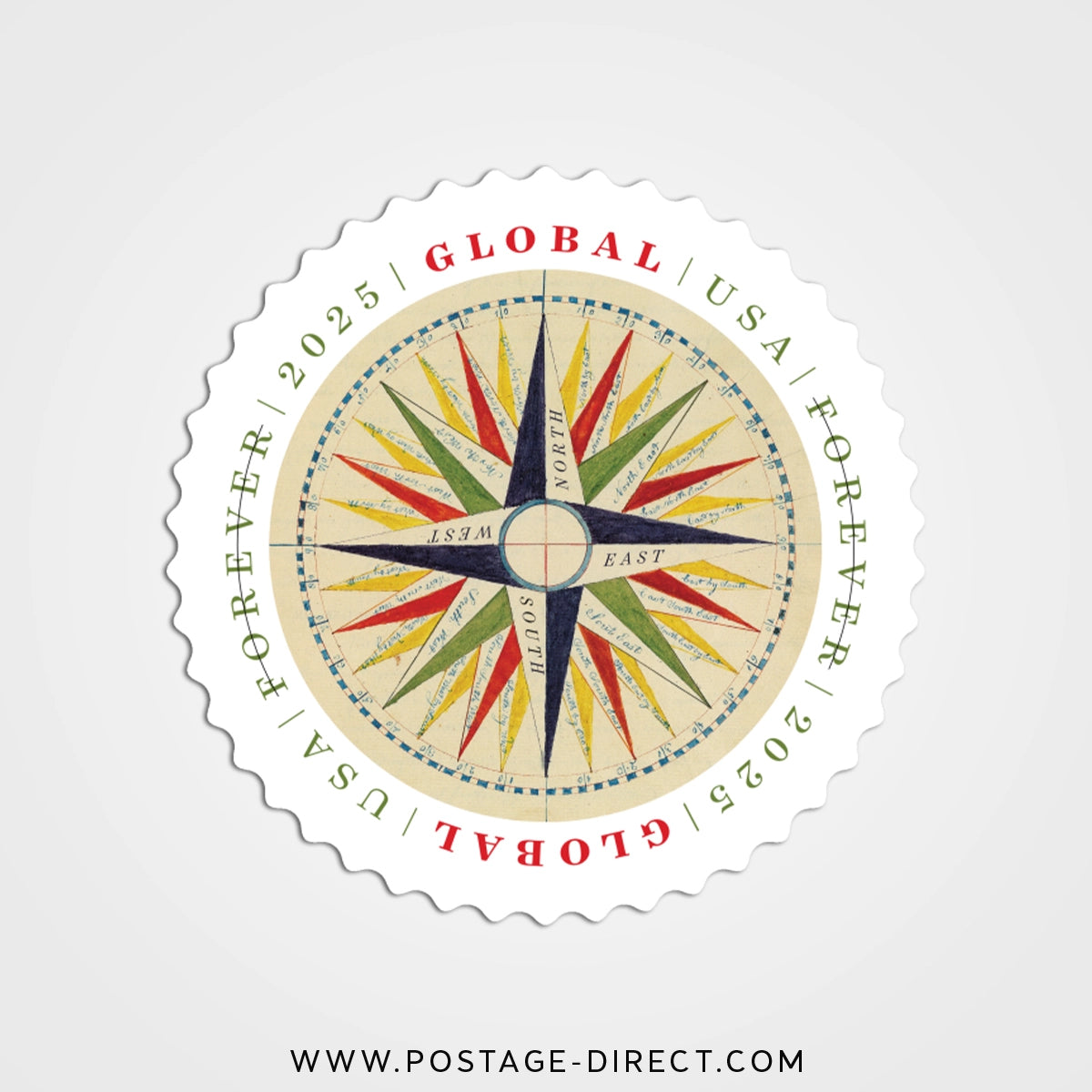 1794 Compass Rose Global Stamps