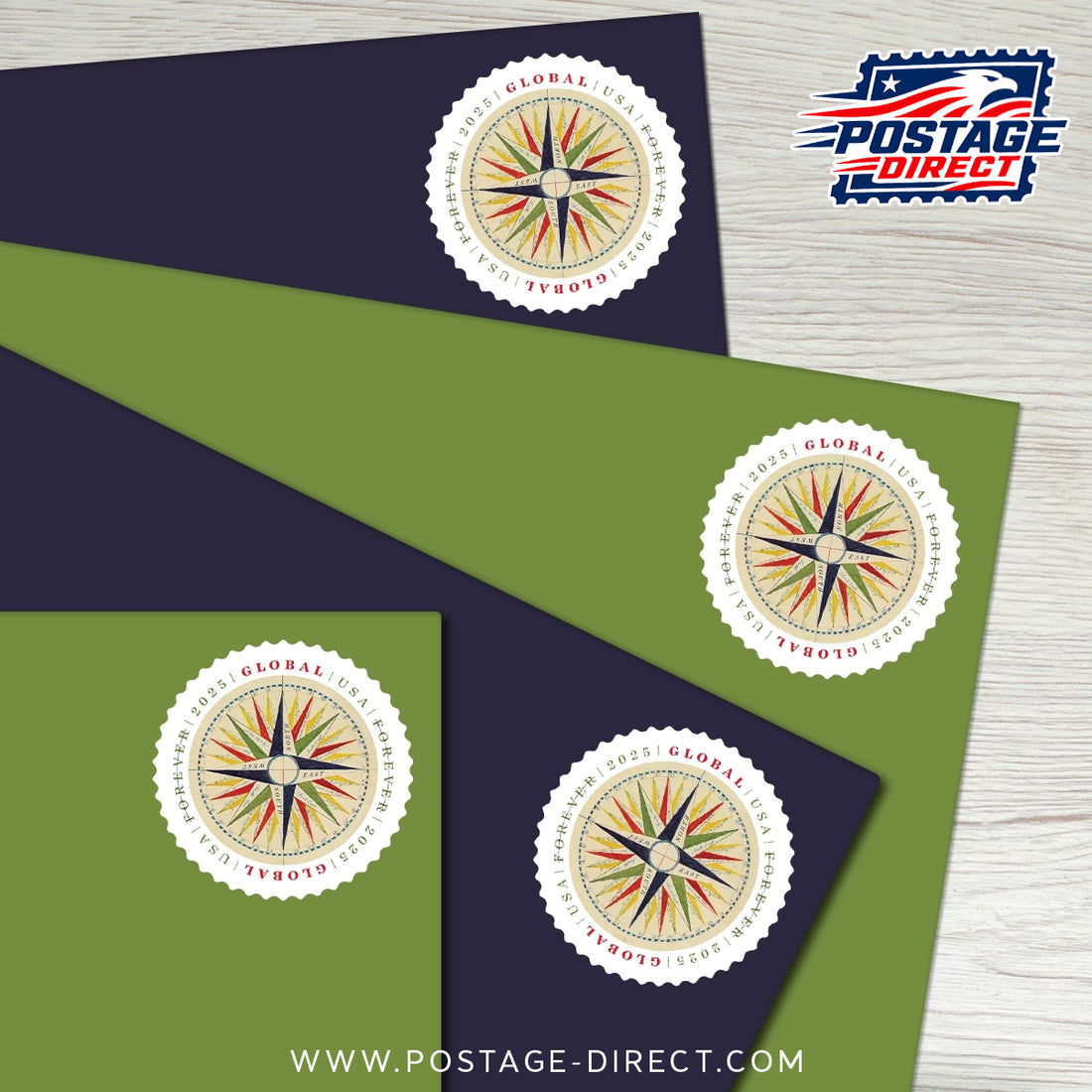 1794 Compass Rose Global Stamps