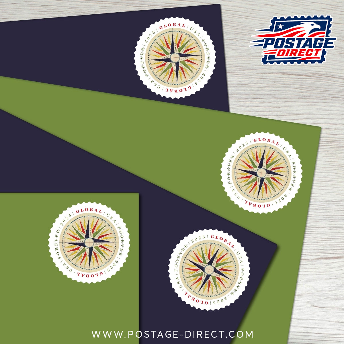 1794 Compass Rose Global Stamps