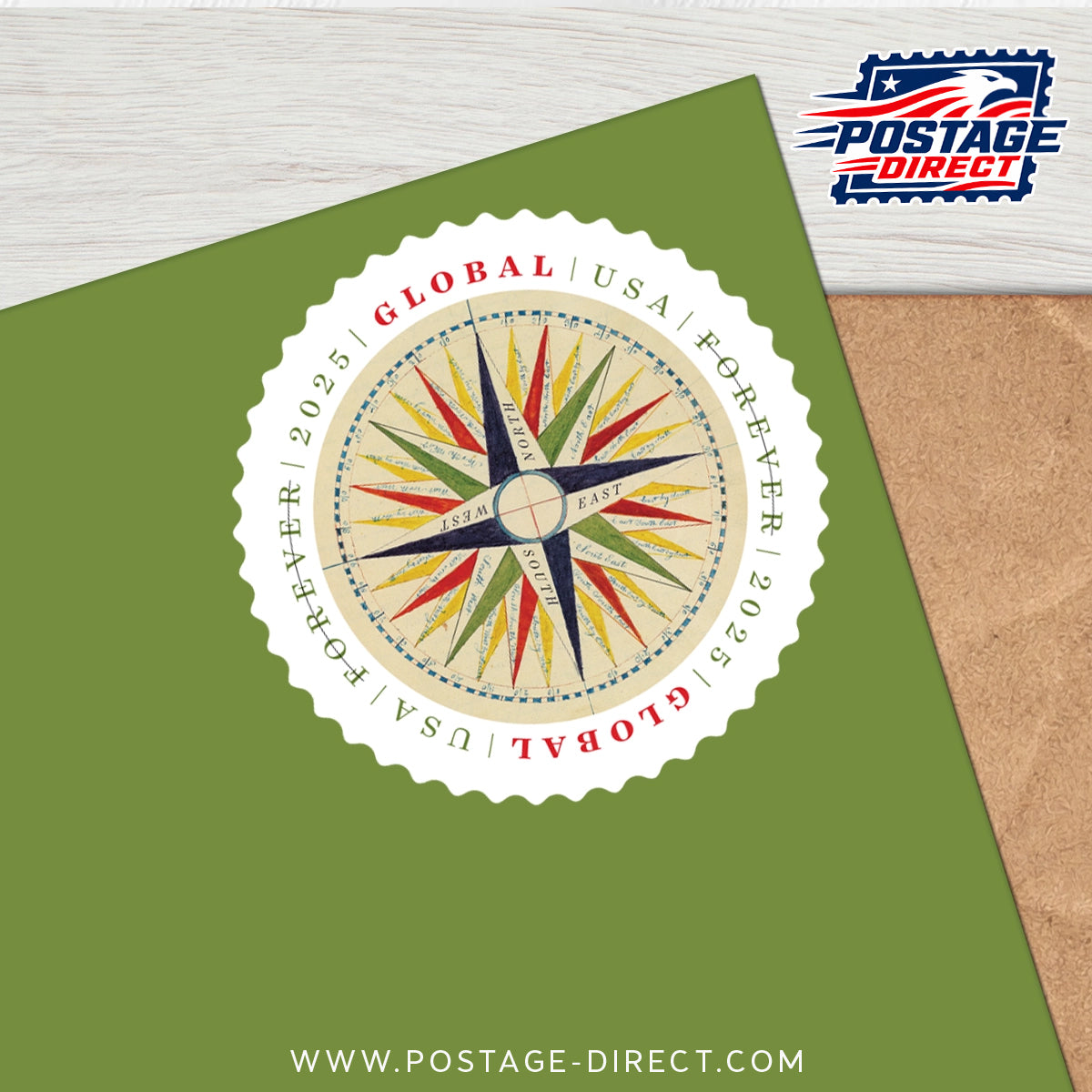 1794 Compass Rose Global Stamps