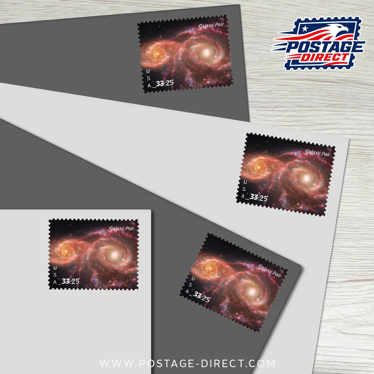 Galaxy Pair Priority Mail Express Stamps