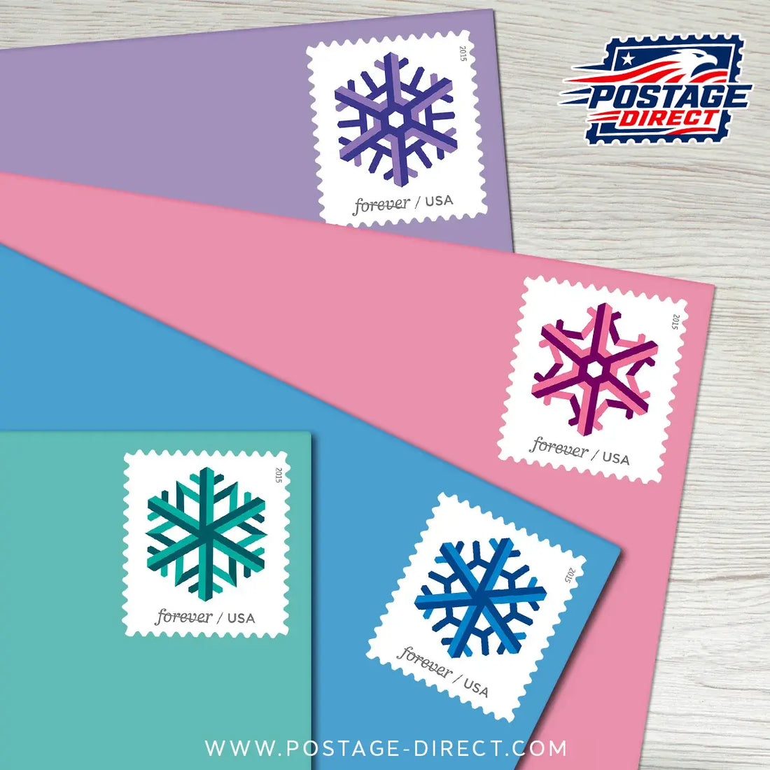 Geometric Snowflakes Stamps