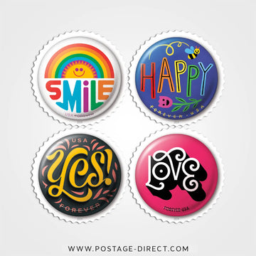 Pinback Buttons Stamps