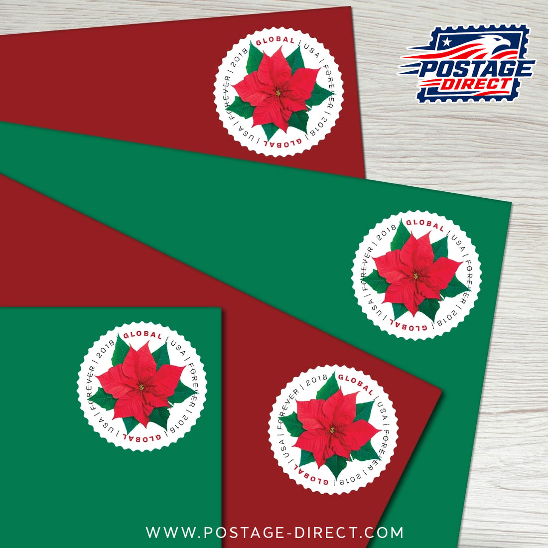 Poinsettia Global Stamps