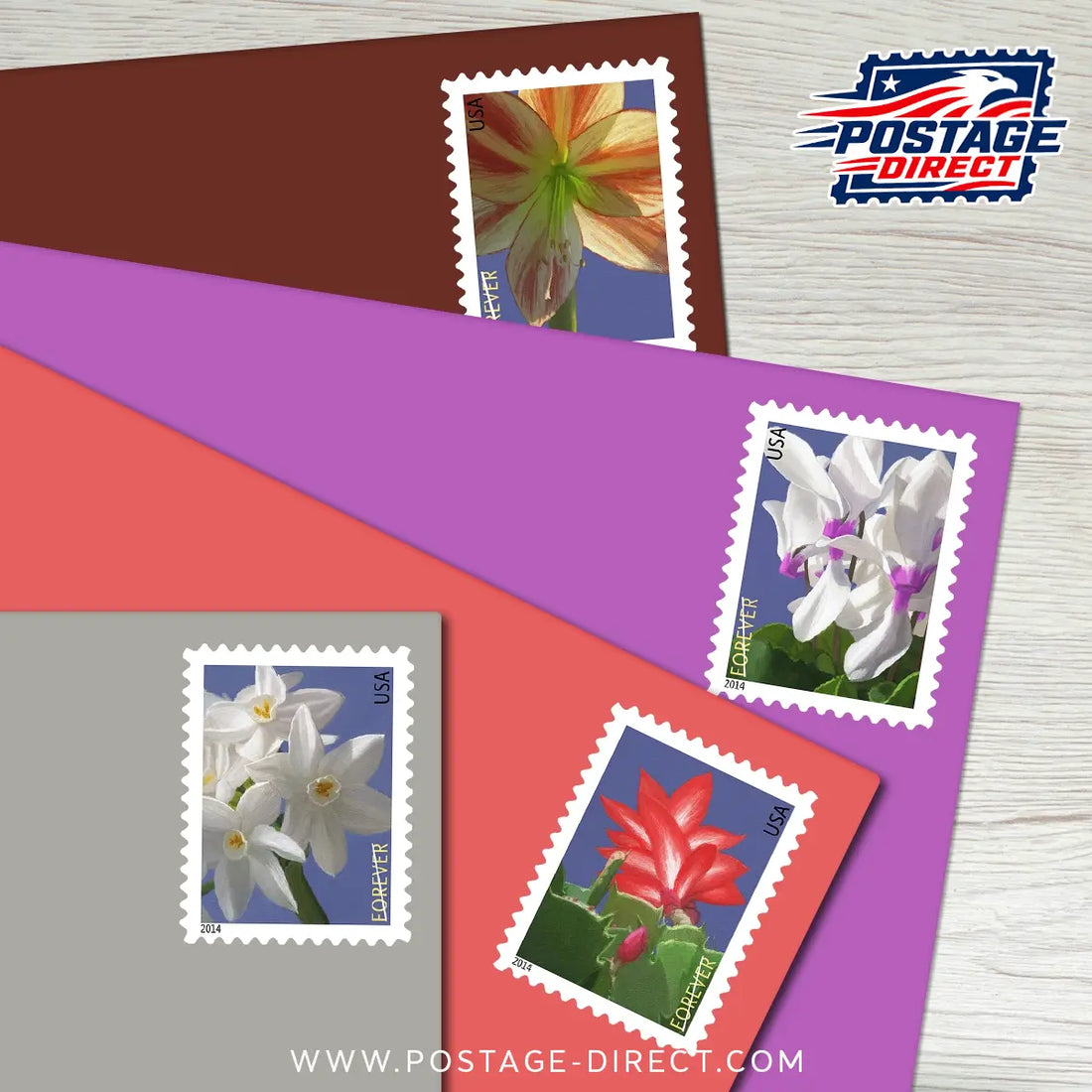 Winter Flowers Stamps