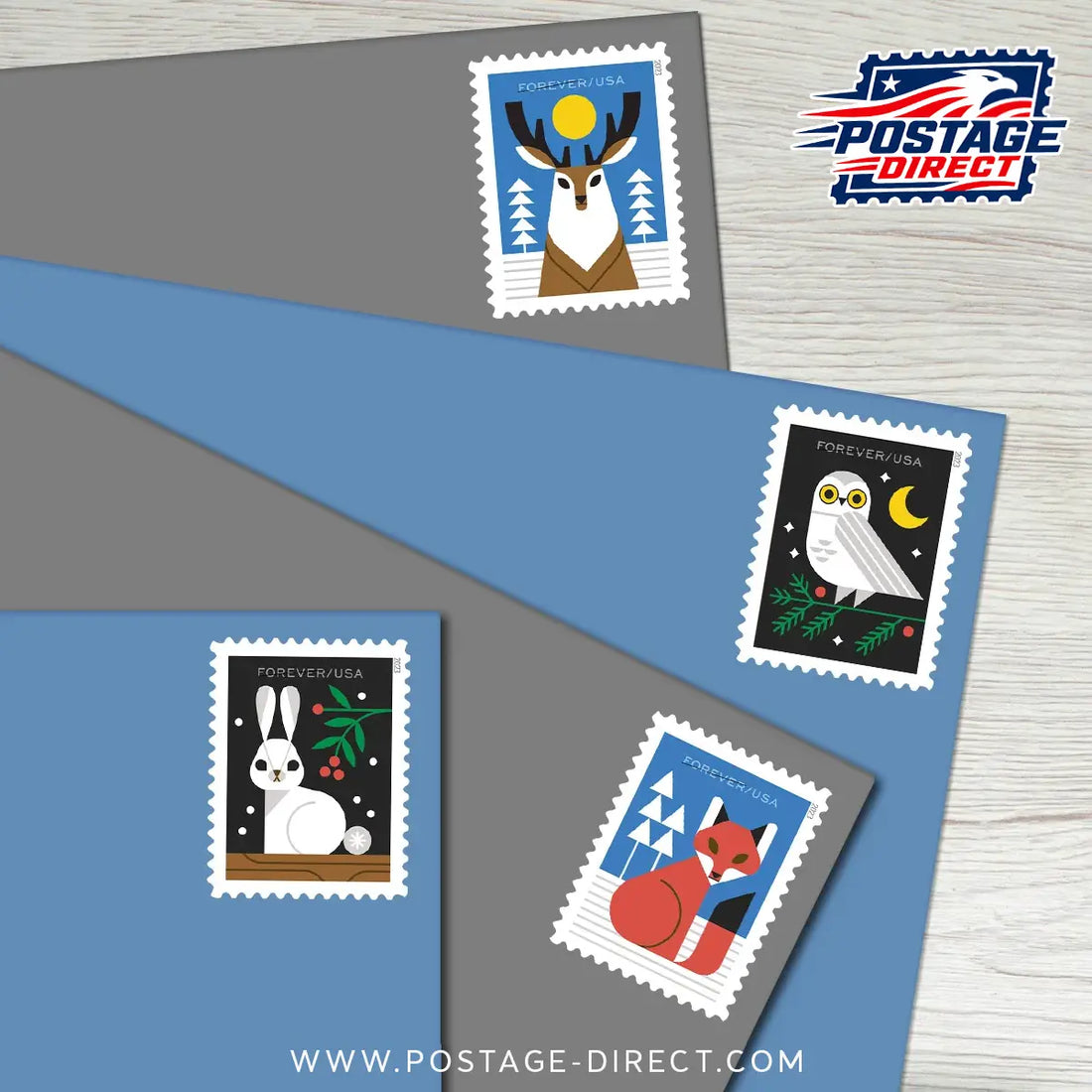 Winter Woodland Animals Stamps